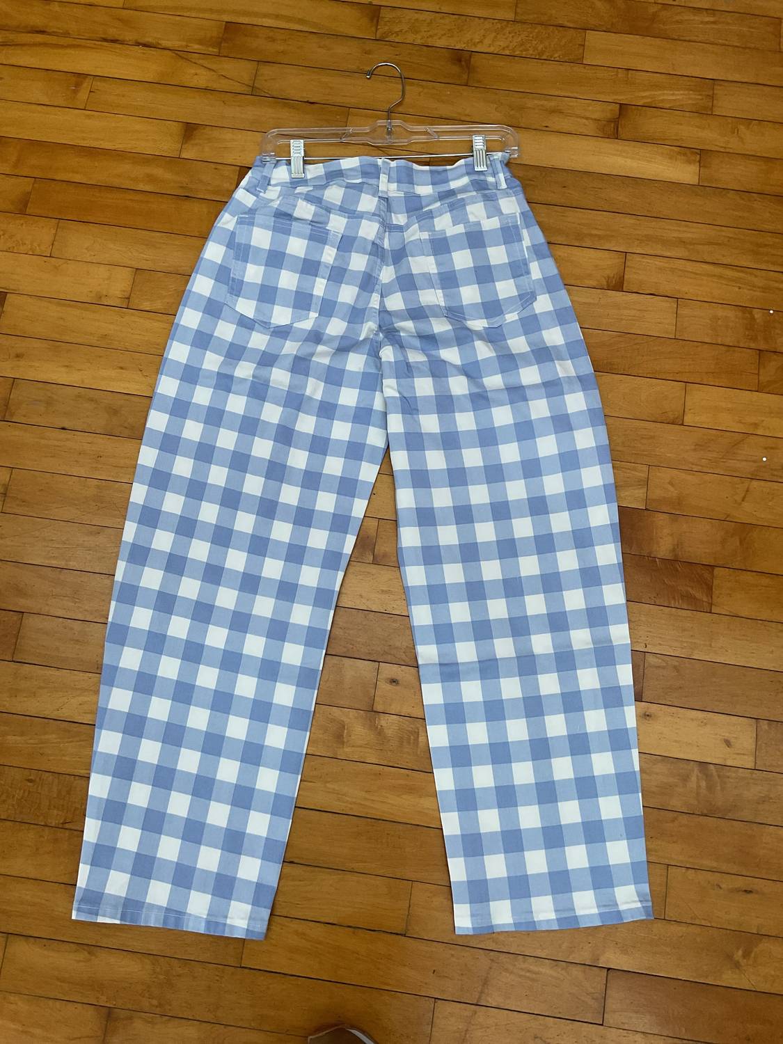 Gingham Barrel Pants