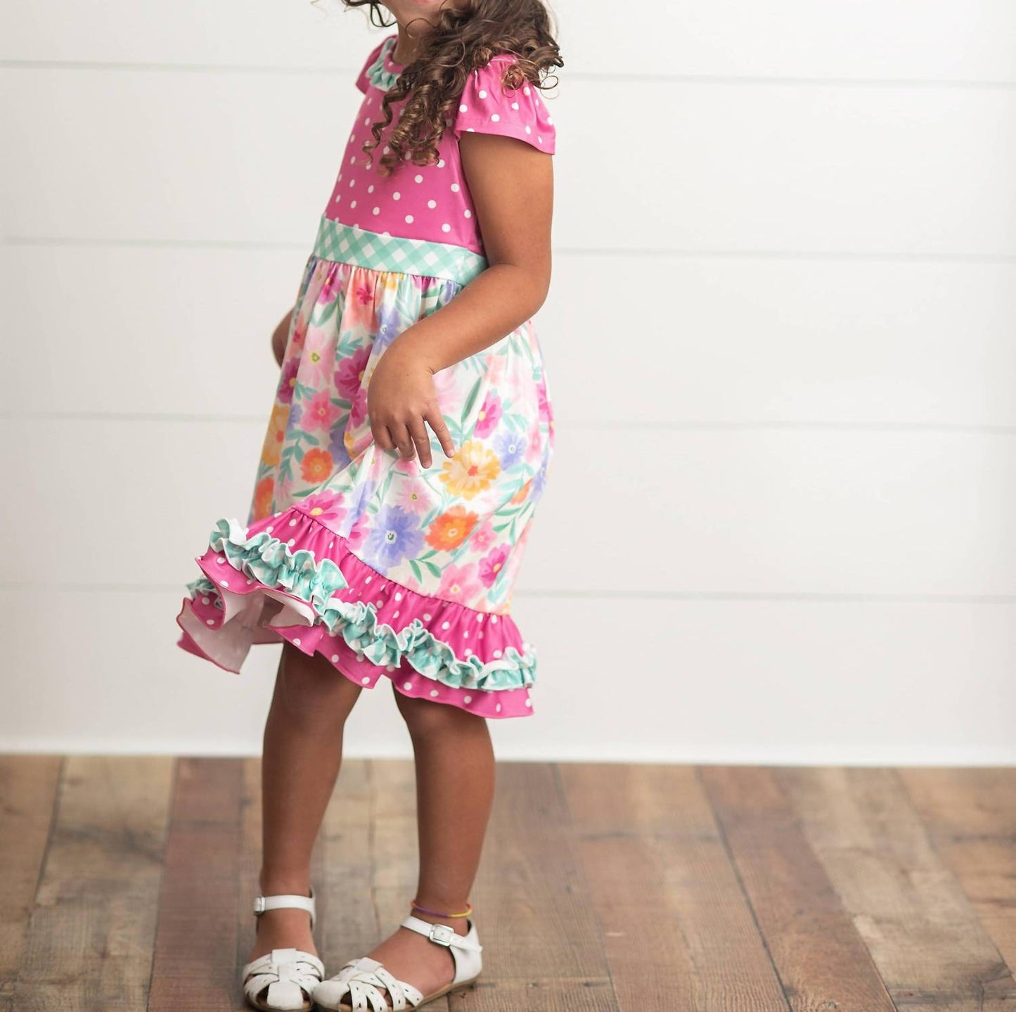 Kid's Gingham Spring Summer Ruffle Dress