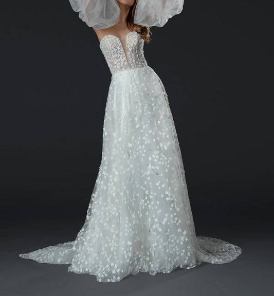 Strapless Wedding Dress With Detachable Sleeve