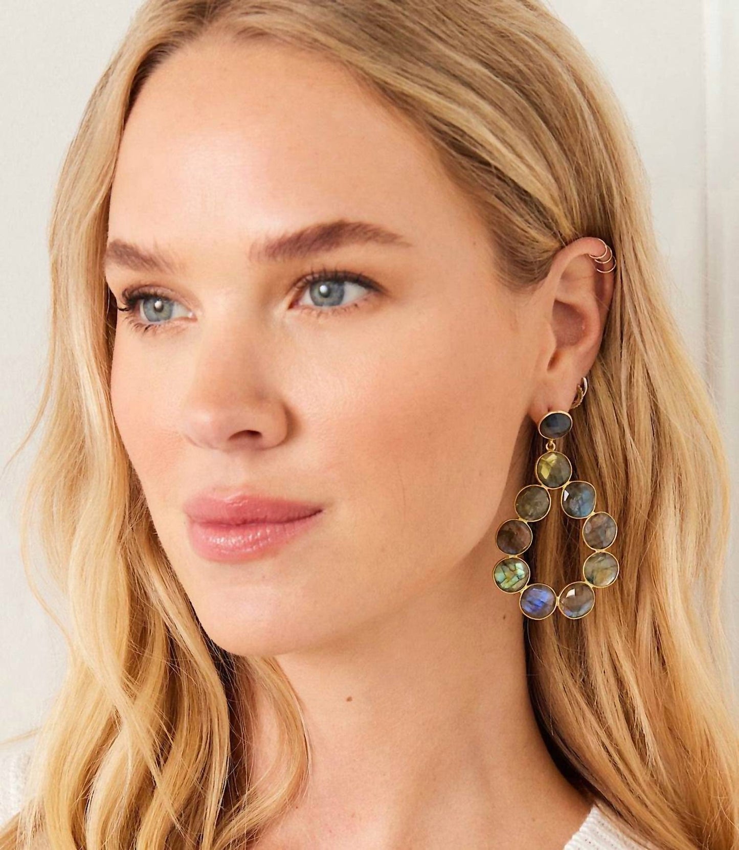 Women's Gemstone Bezel Drop Earrings