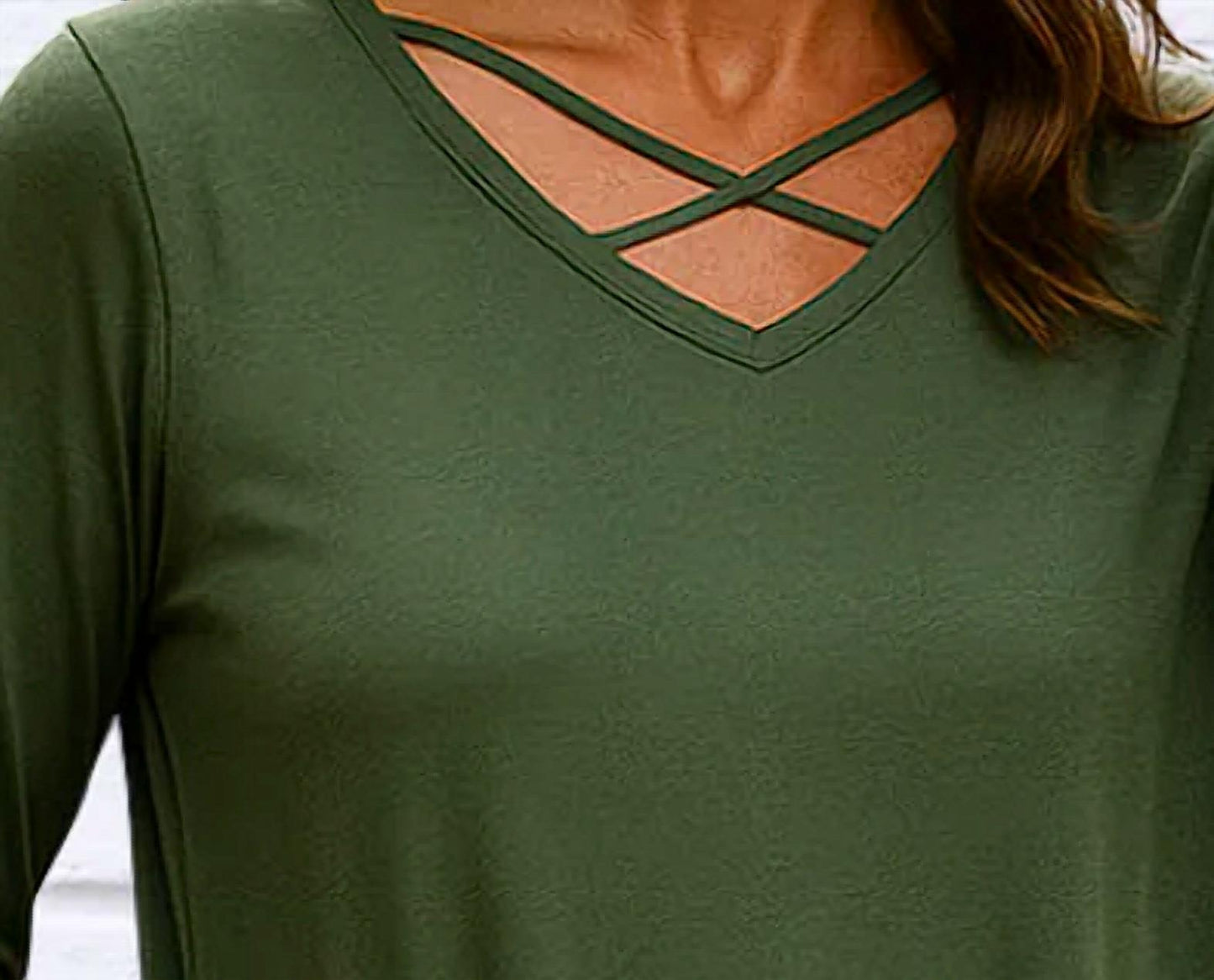 Long Sleeve Top With Criss Cross Front