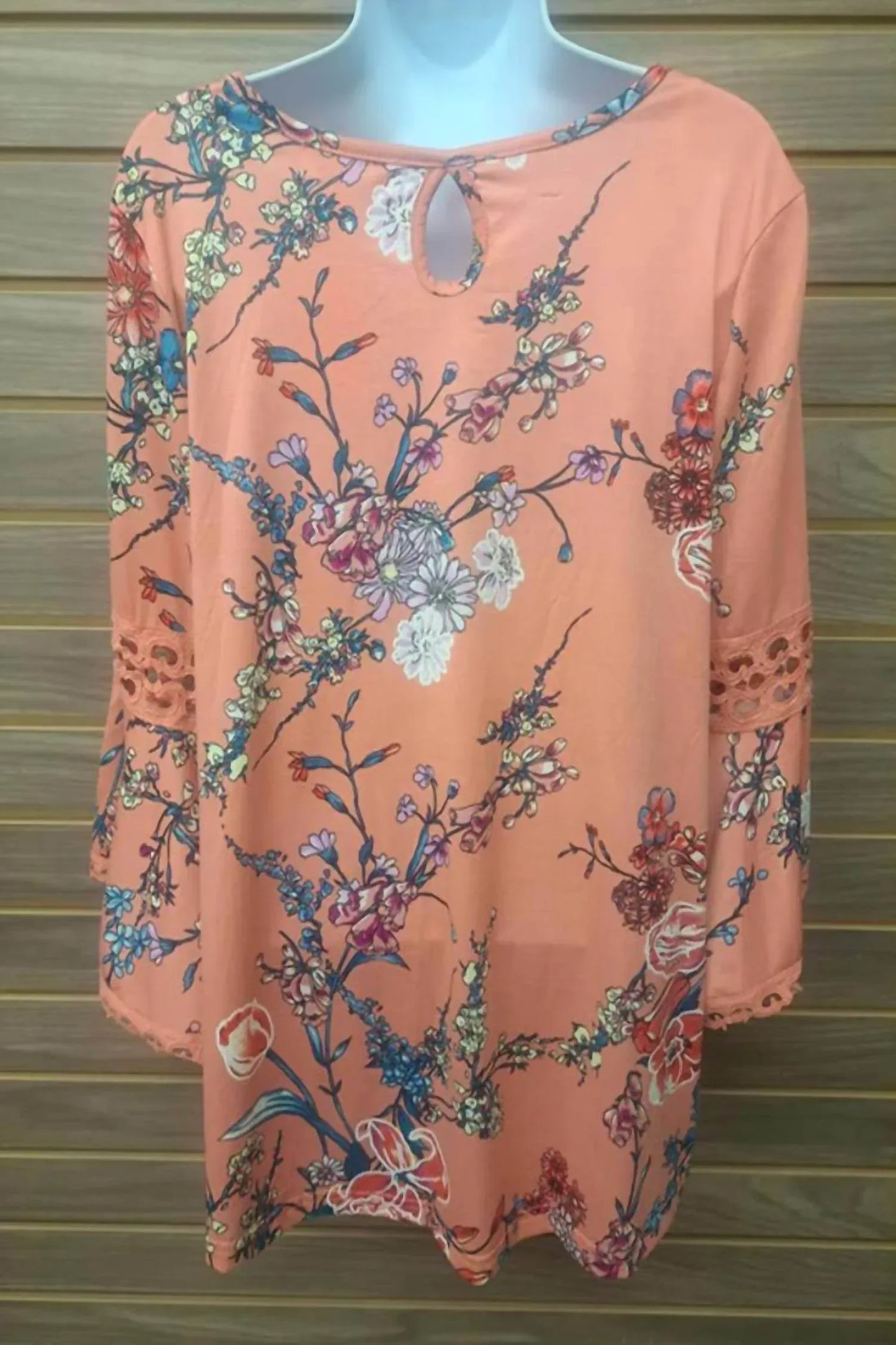 Stem & Vine - Women's Lace Insert Bell Sleeve Top - Rack Hunt