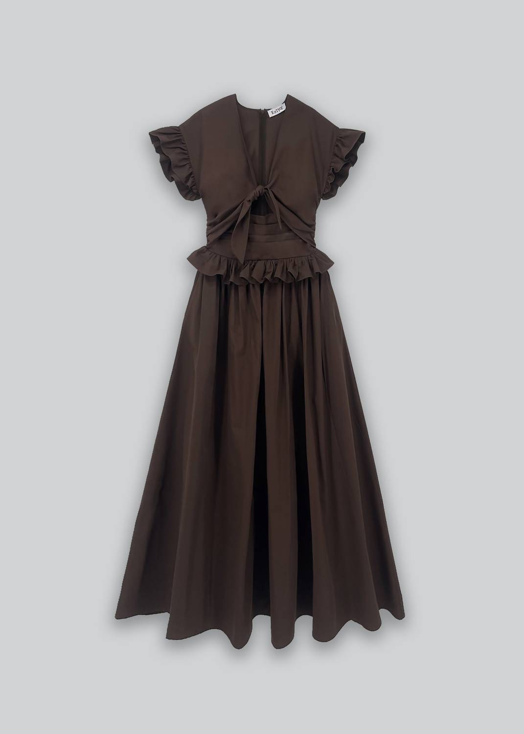 Tiered Cotton Bow Maxi Dress
