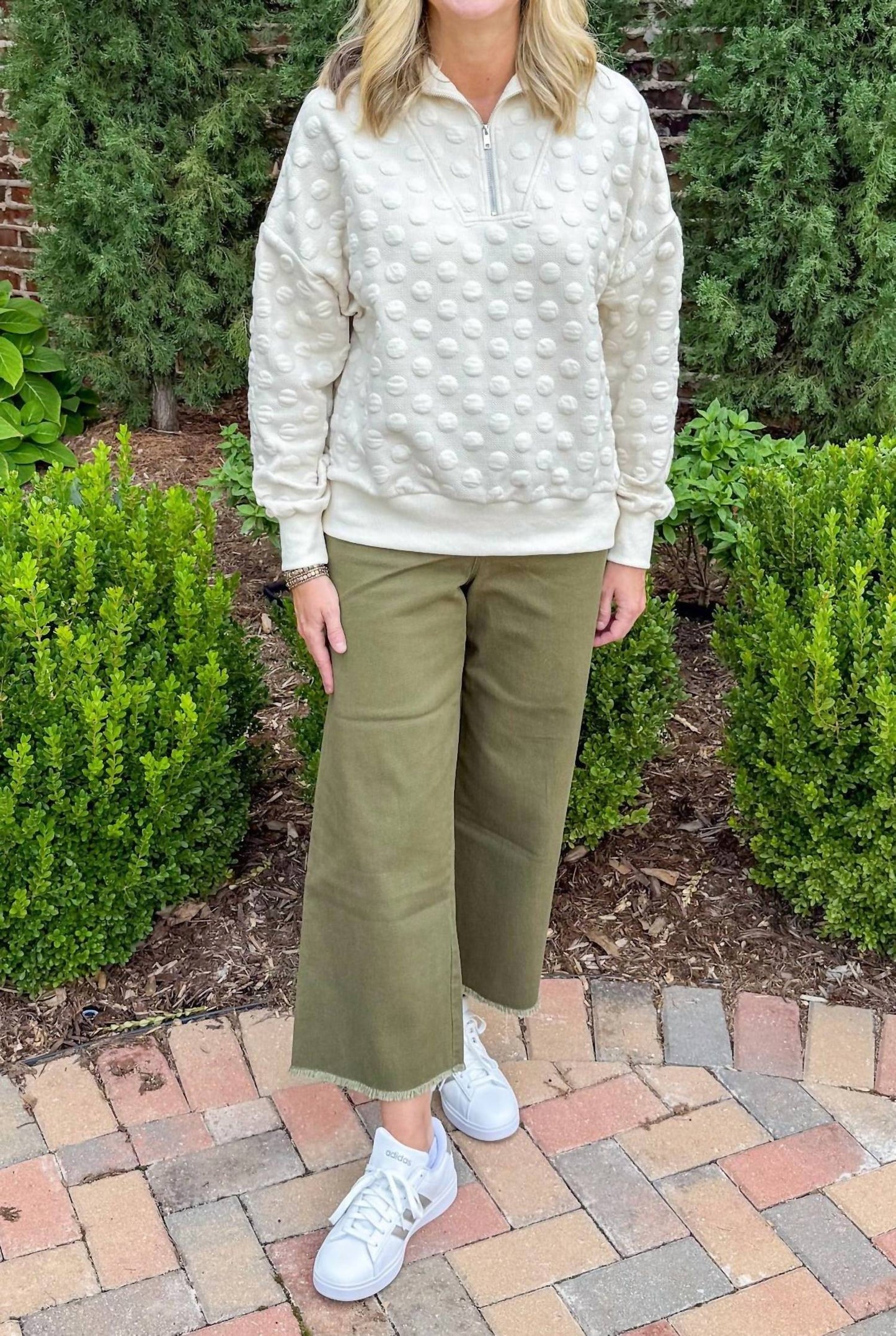 Snowfall Dot Zip Pullover