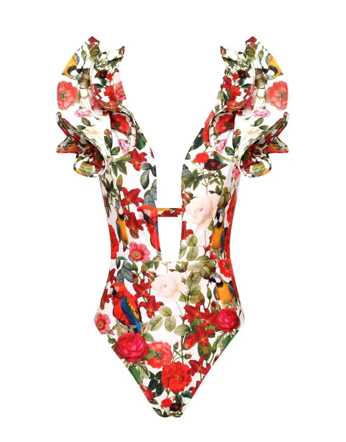 Lia Sahara - Women's Plunge One Piece Swimsuit - Rack Hunt