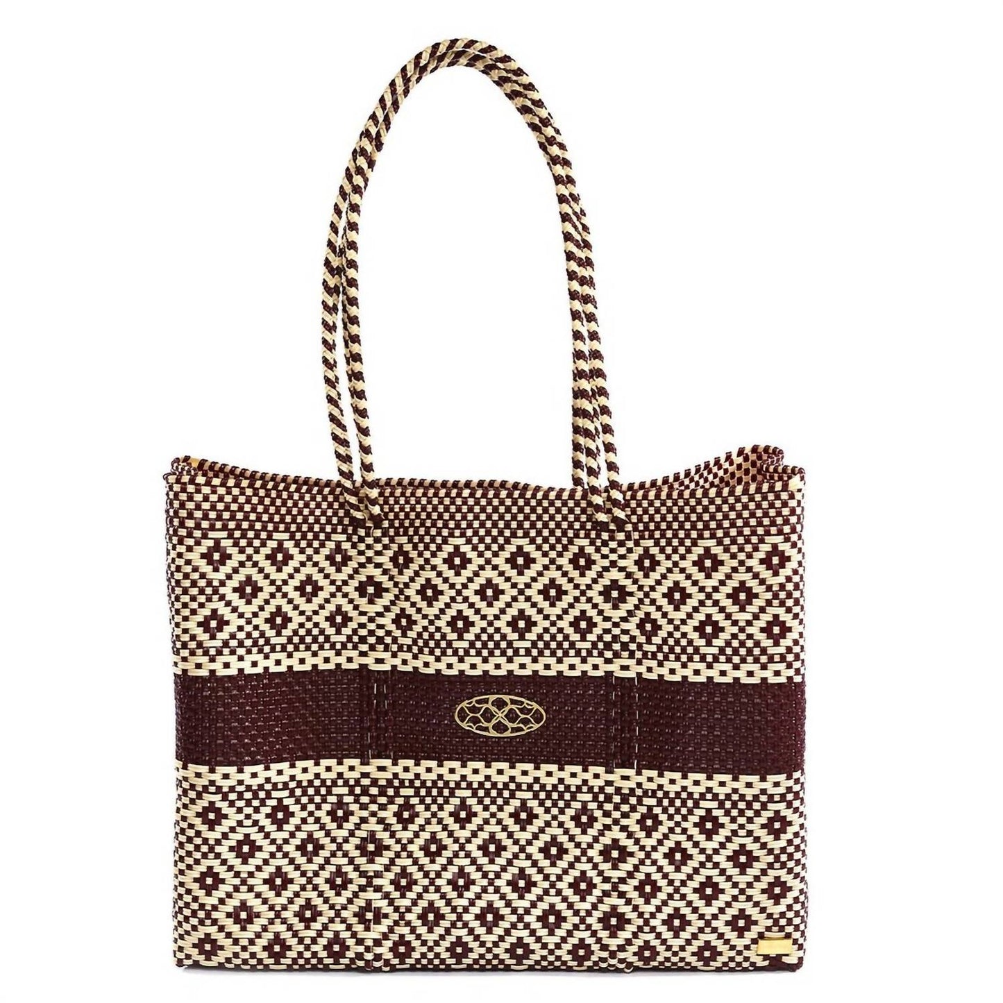 Women's Travel Handmade Aztec Stripe Tote Bag With Clutch