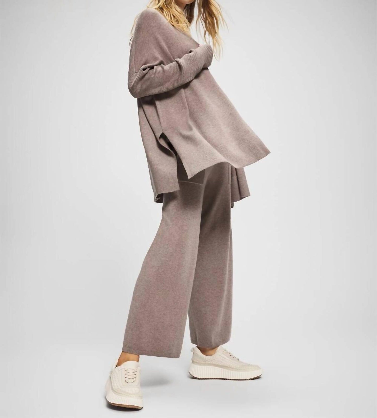 Premier Knit Sweater Wrap And Funnel Neck Midi Dress Set