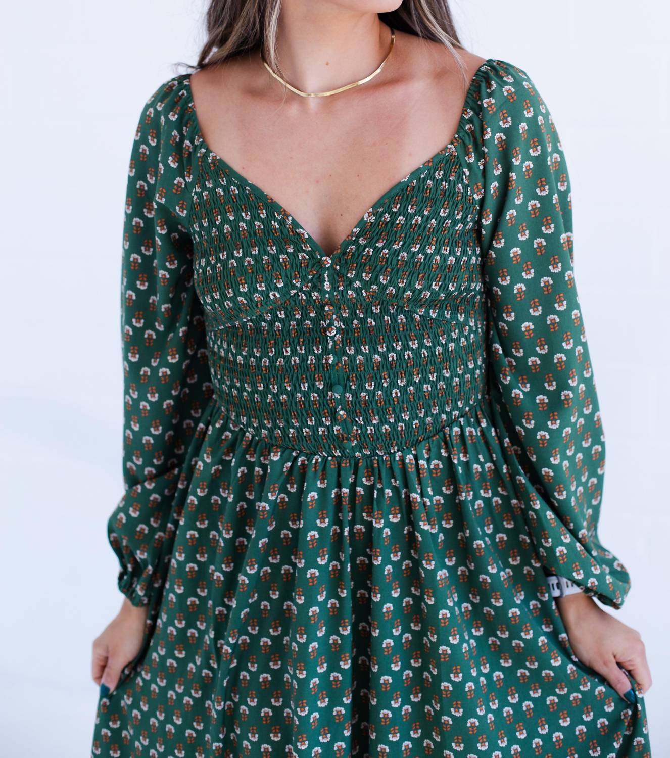 Women's Long Sleeve Floral Maxi Dress