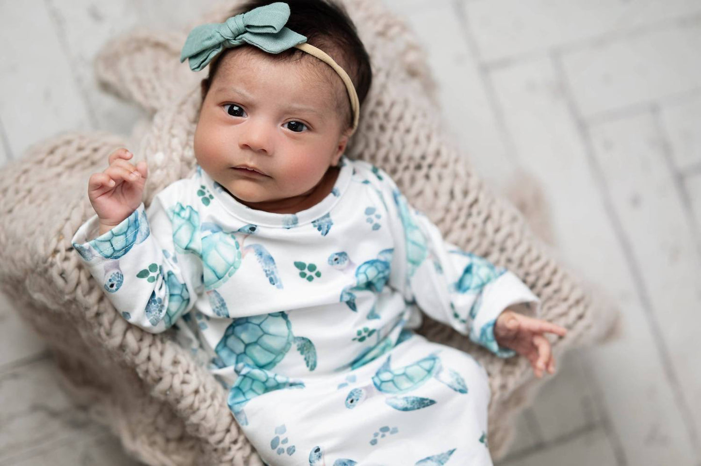 Infant Baby Gown And Hat Set