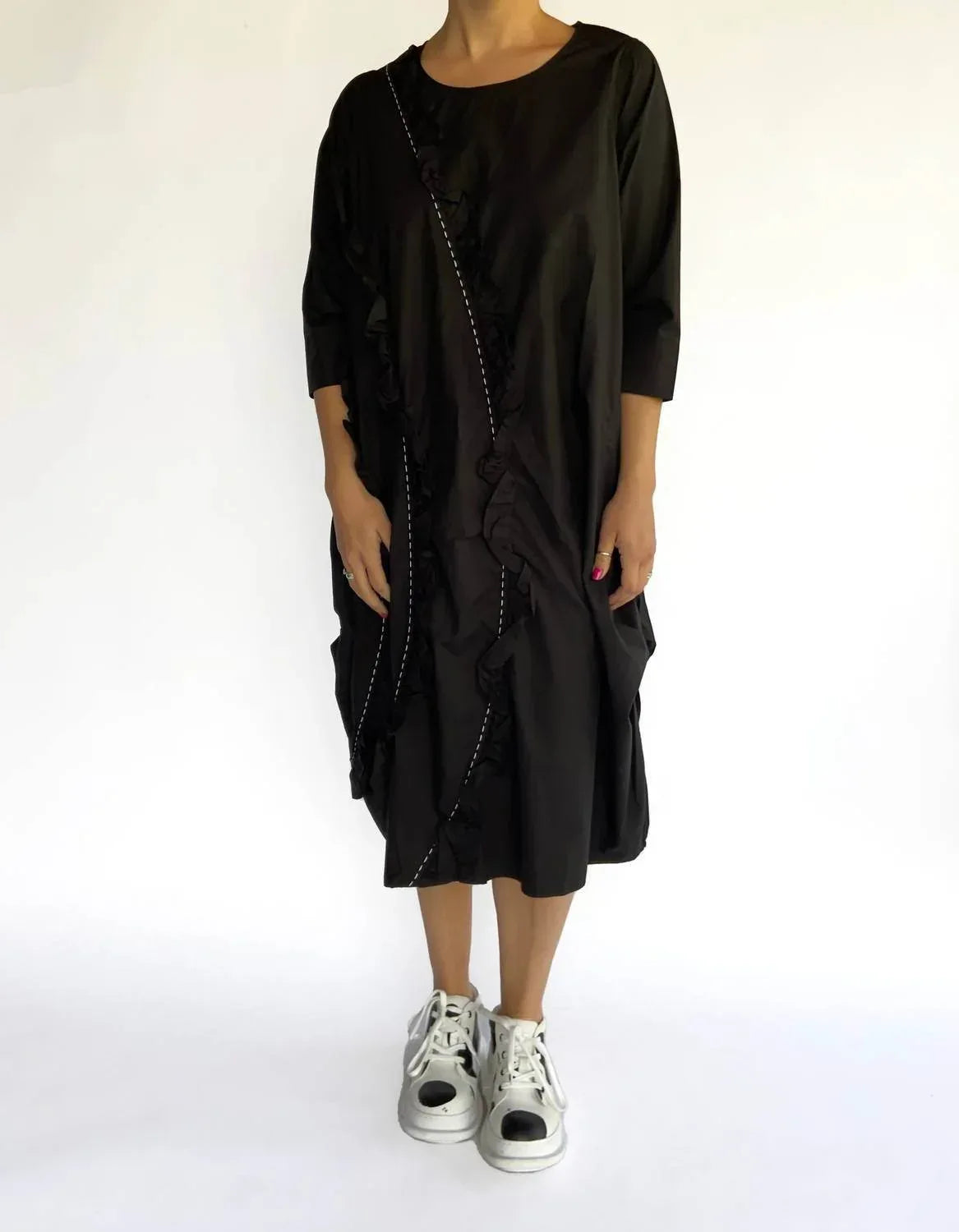 Cheyenne - Ruffle Three Quarter Sleeve Dress - Rack Hunt