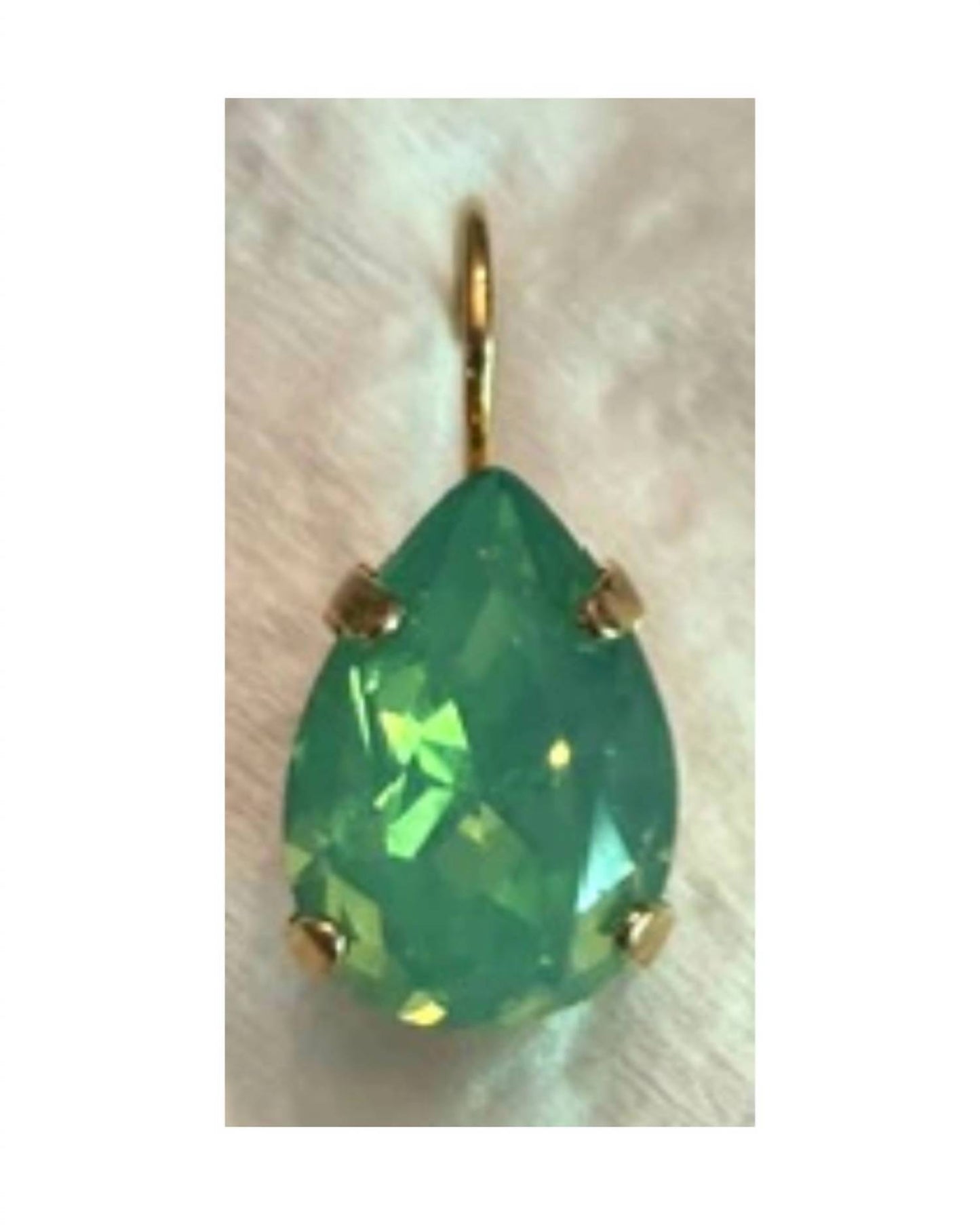 Women's Aqua Pear Shape Stone Earrings