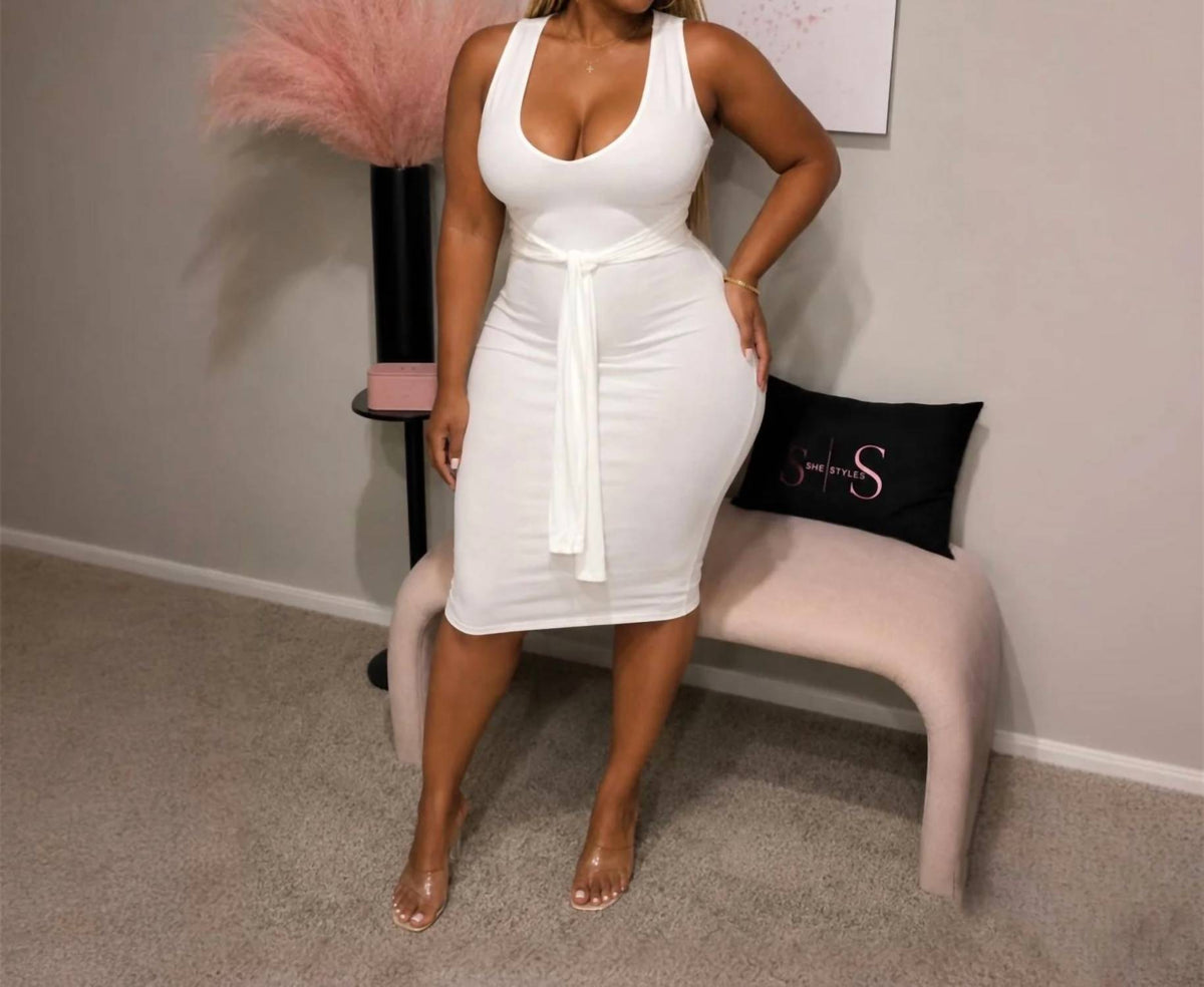 Melanie Tie Front Midi Dress