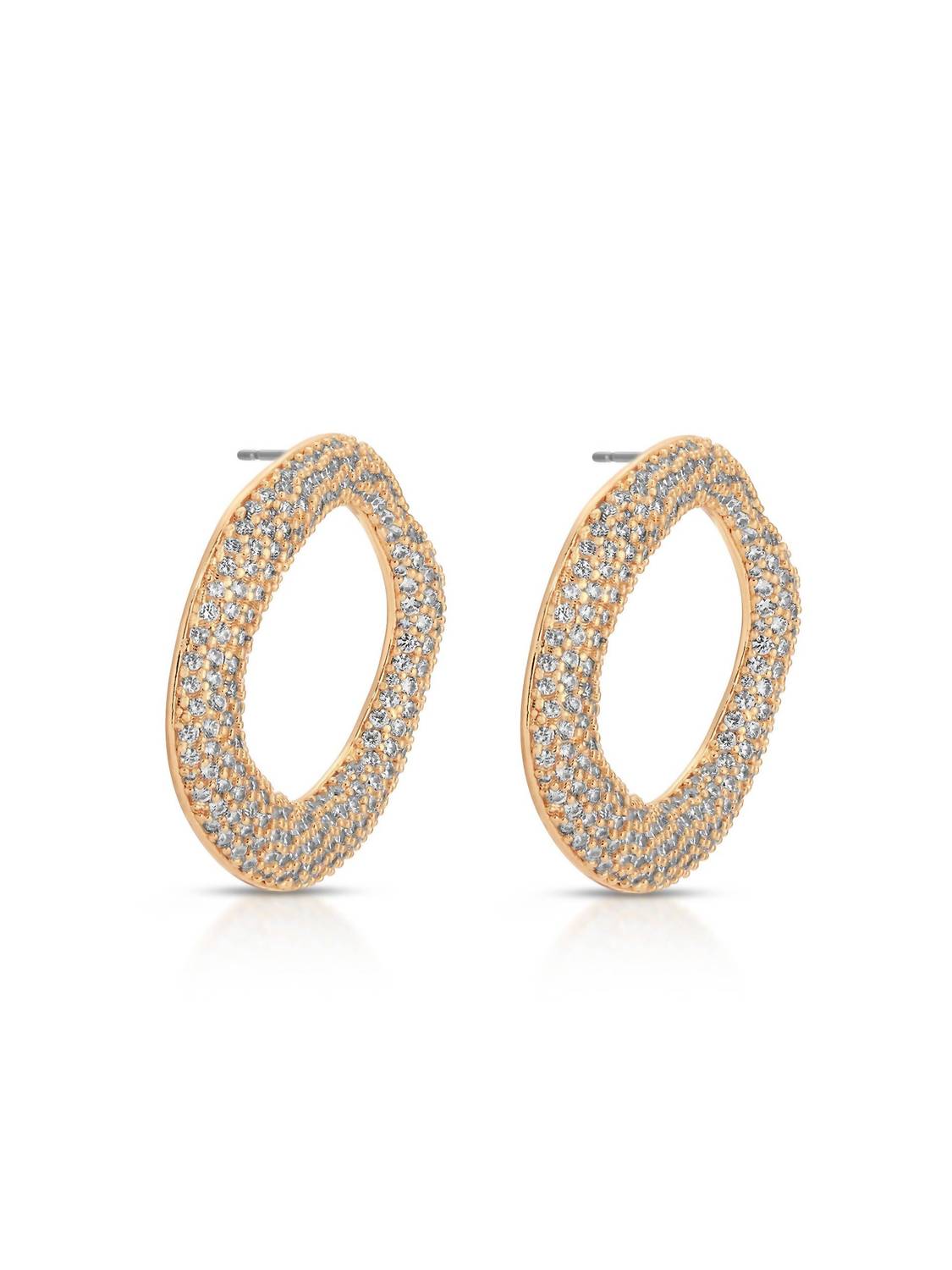 Women's Open Circle Pave Earrings