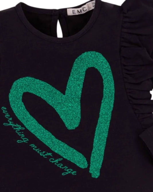 Girls' Long Sleeve Jersey Sparkle Graphic Tee