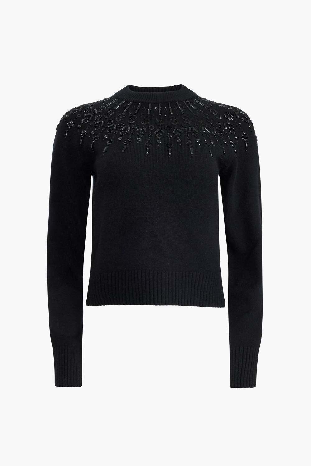 Harold Beaded Neckline Wool Sweater