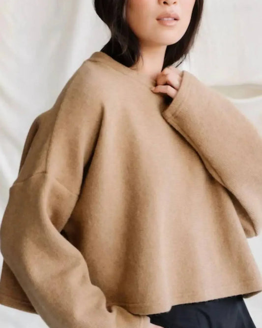 Natalie Busby - Cropped Crew Sweater - Rack Hunt