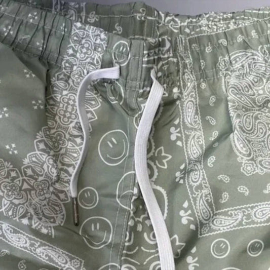 Men's Paisley Lined Swim Trunks