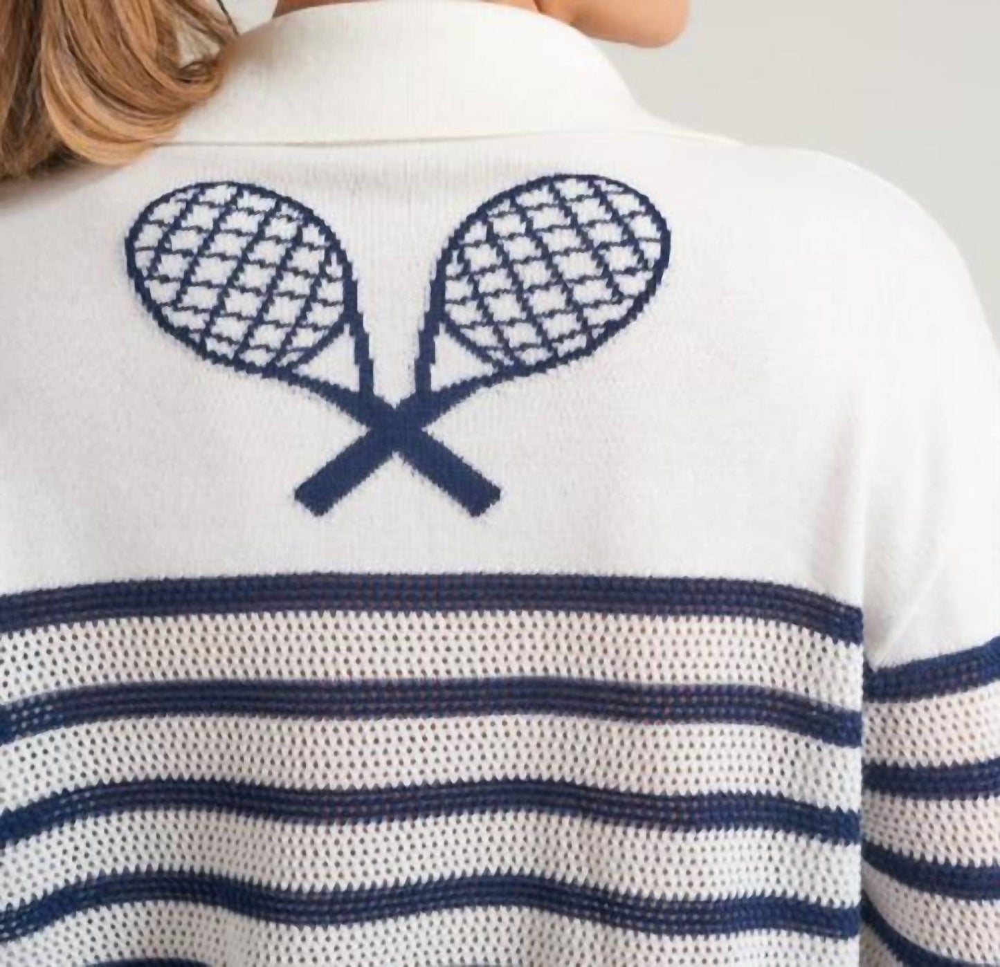 Pointelle Racquests Sweater
