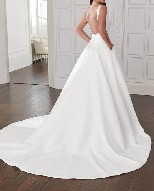 Justin Alexander - Square Neck Floral Brocade Wedding Gown - Rack Hunt