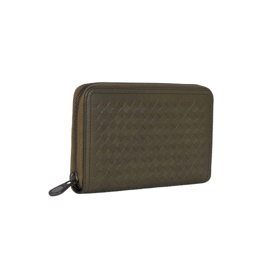 Unisex Zip Around Long Leather Wallet