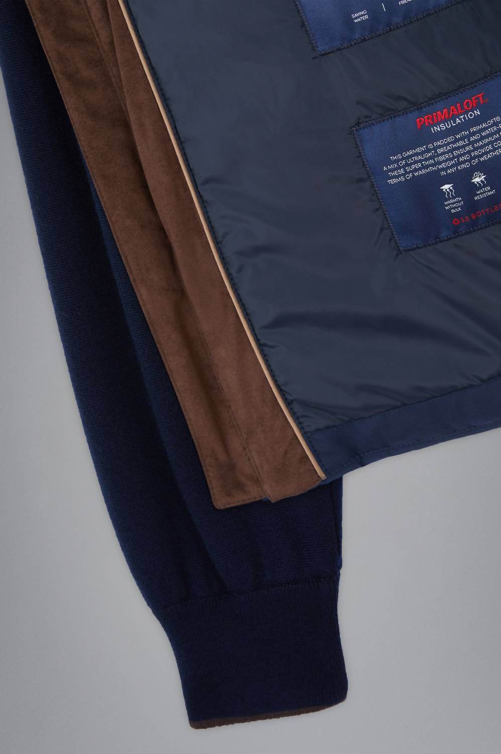 Paul & Shark - Men's Wool Full Zip Hybrid Jacket With Typhoon Platinum & Alcantara - Rack Hunt -