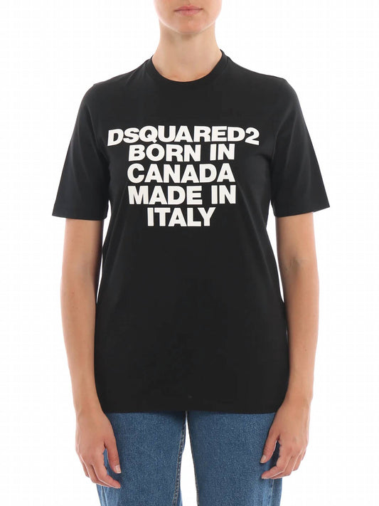 Women's Born In Canada Made In Italy Cotton T-shirt