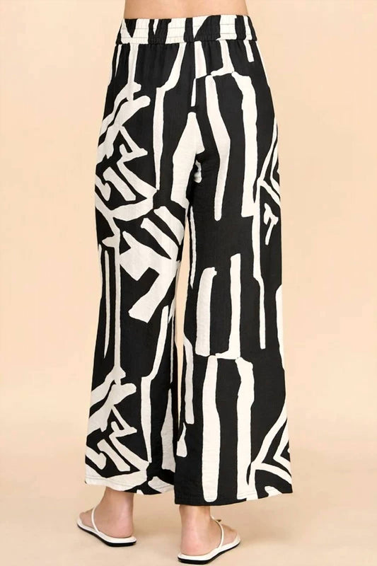 Elastic Waist Wide Leg Pants - Plus