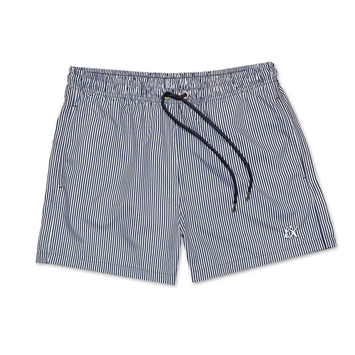 Men's Striped Slim Fit Swim Trunks