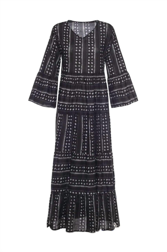 Dots V Neck Maxi Dress