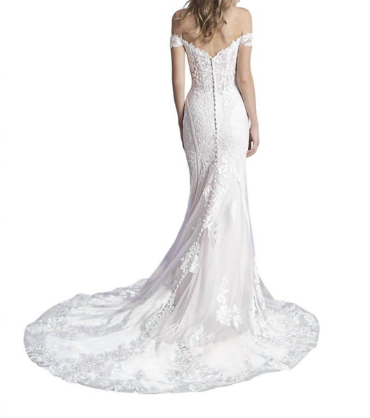 Allure Bridals - Off-Shoulder Sheath Lace Wedding Dress - Rack Hunt