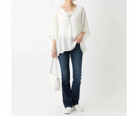 Peasant Waterfall Short Sleeve Blouse