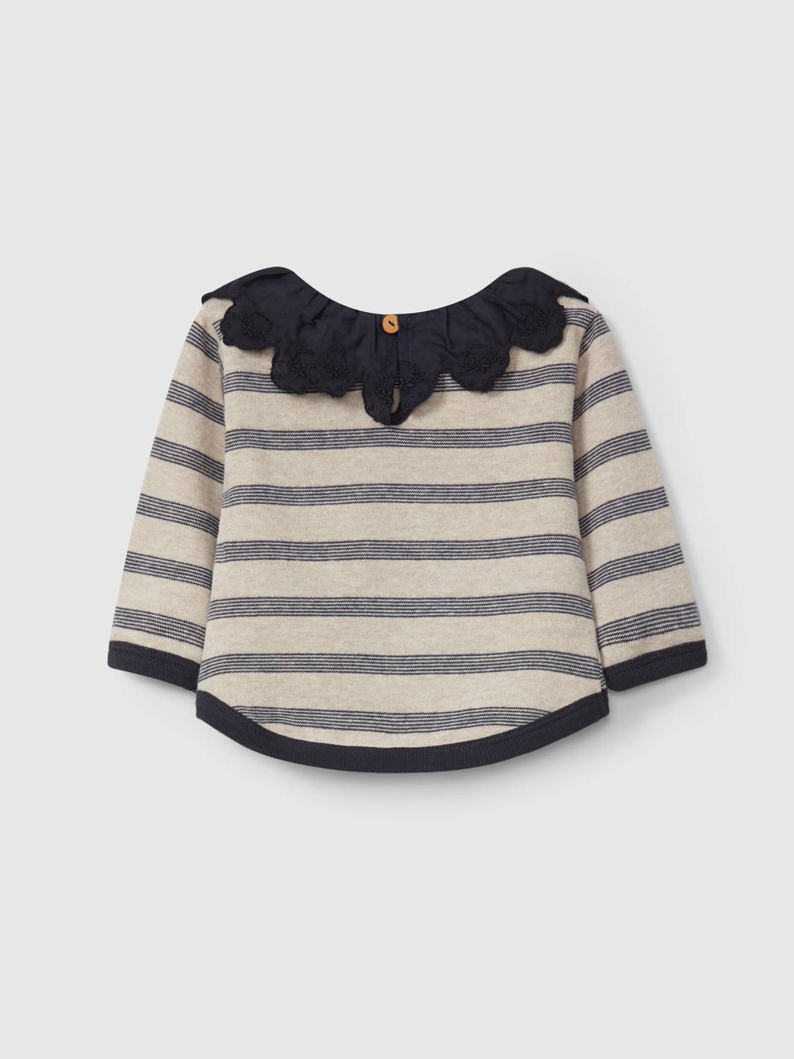 Girl's Lace Trim Collar Sweater