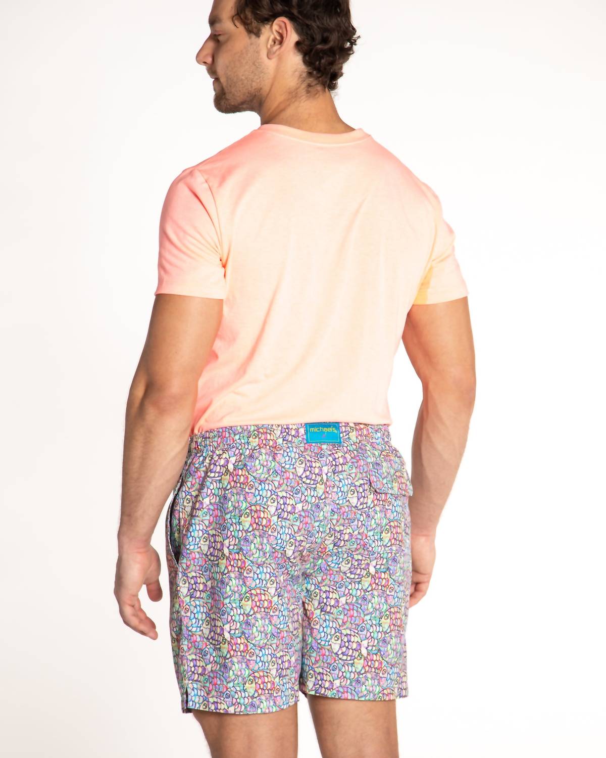 Abstract Fish Cyclist Liner Swim Trunks