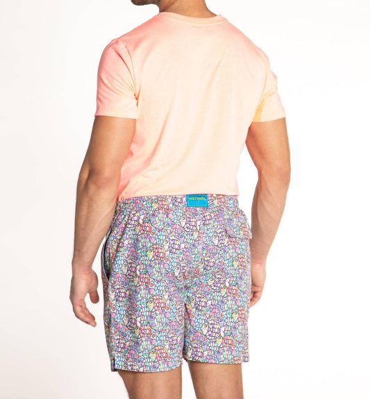 Abstract Fish Cyclist Liner Swim Trunks