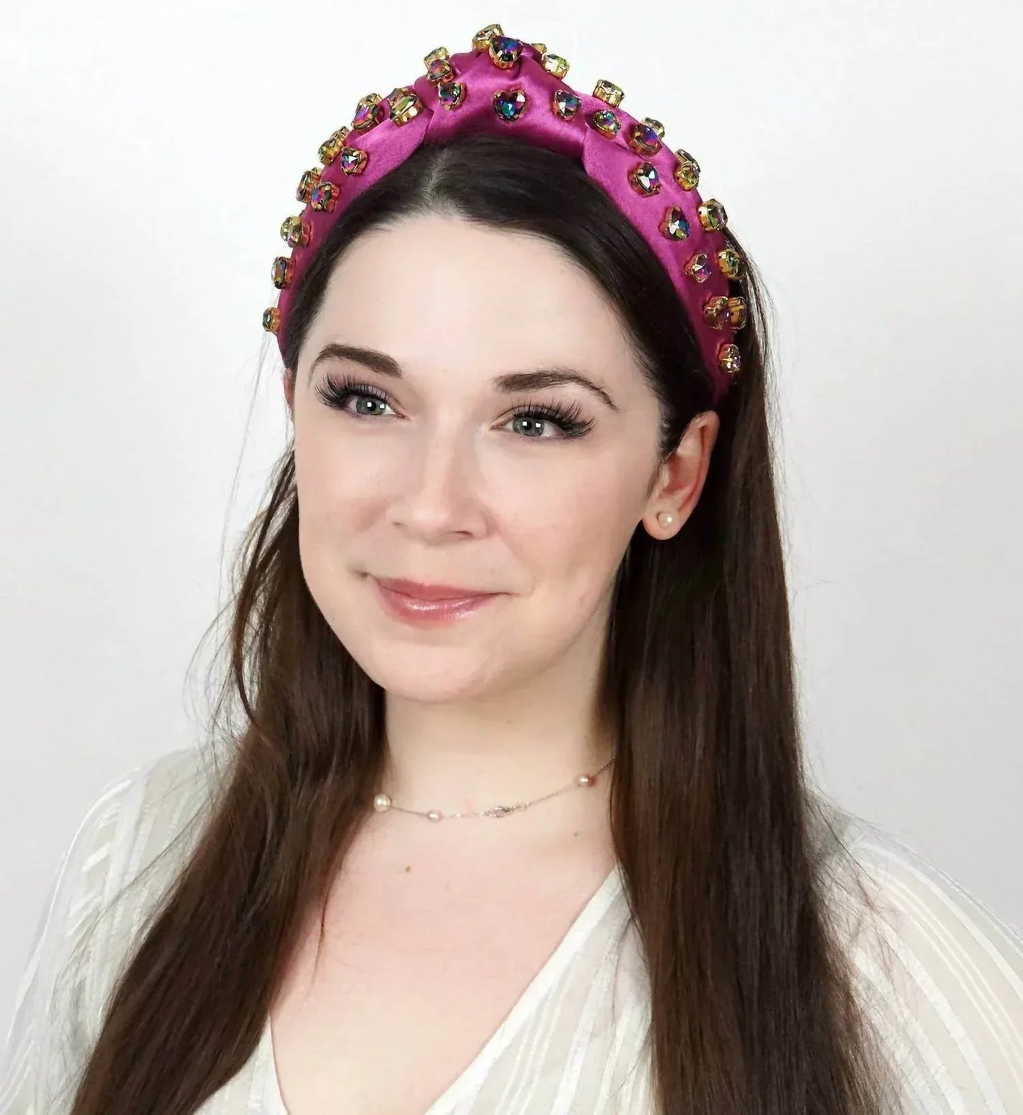 La Bella - Women's Volcano Rainbow Heart Satin Headband - Rack Hunt