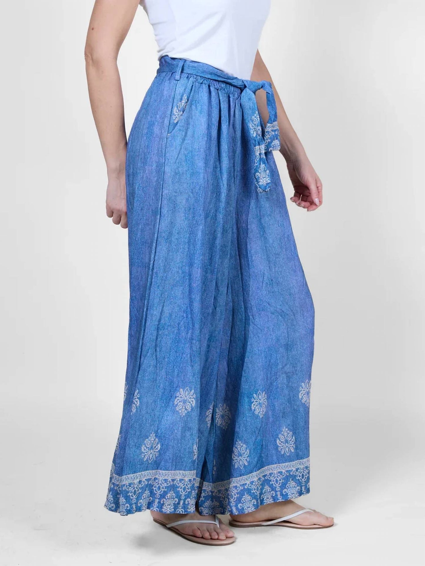 Border Print Pull On Pant