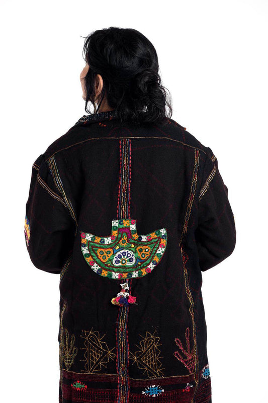 StandAwt - Hand-embroidered Patches Merino Wool Coat - Rack Hunt -
