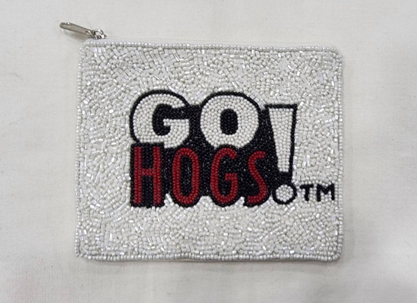 Women's Arkansas Razorbacks Beaded Zip Pouch