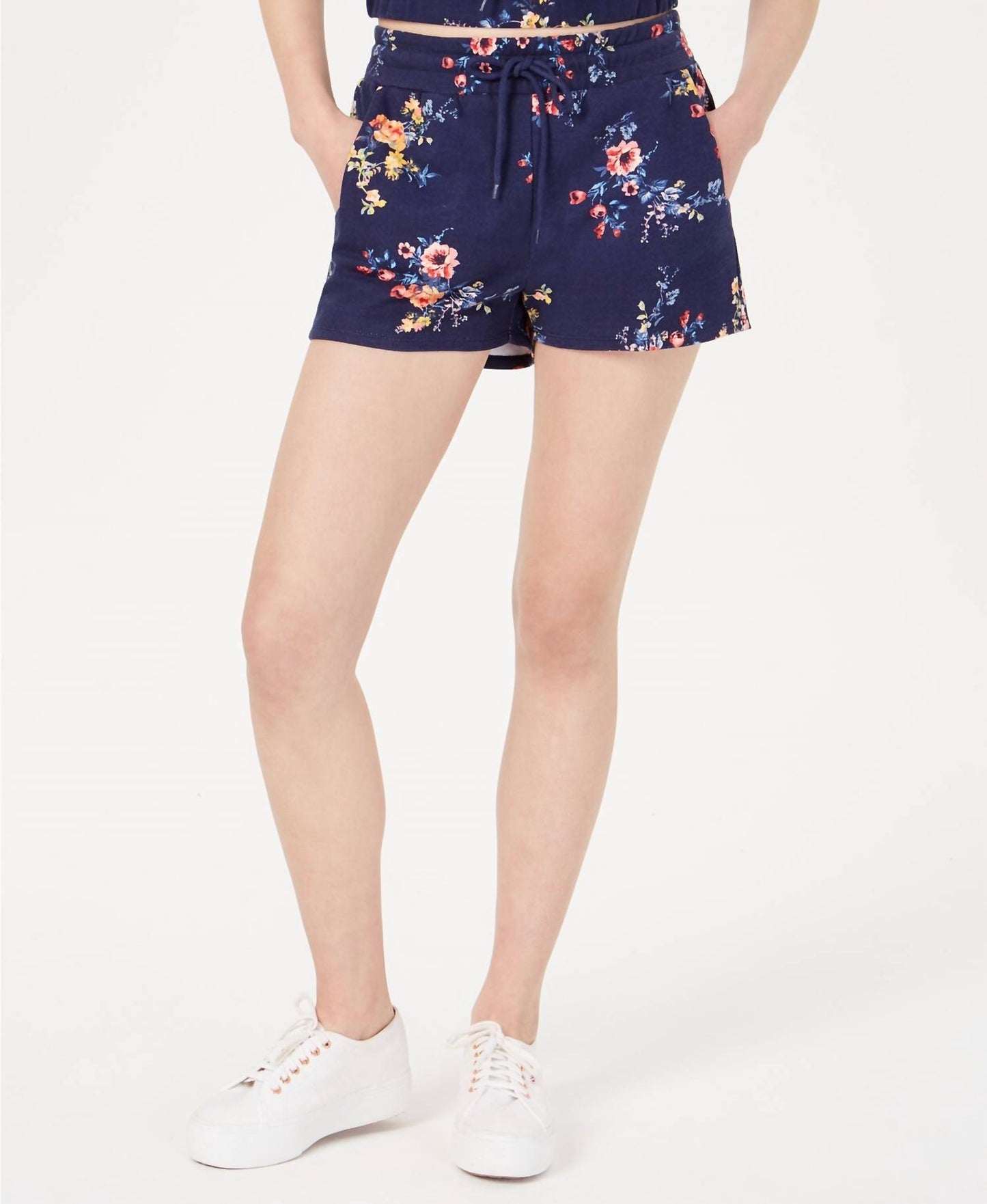 Juniors Printed French Terry Soft Shorts