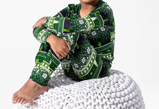 Minecraft Creeper Holiday Bamboo Pajamas