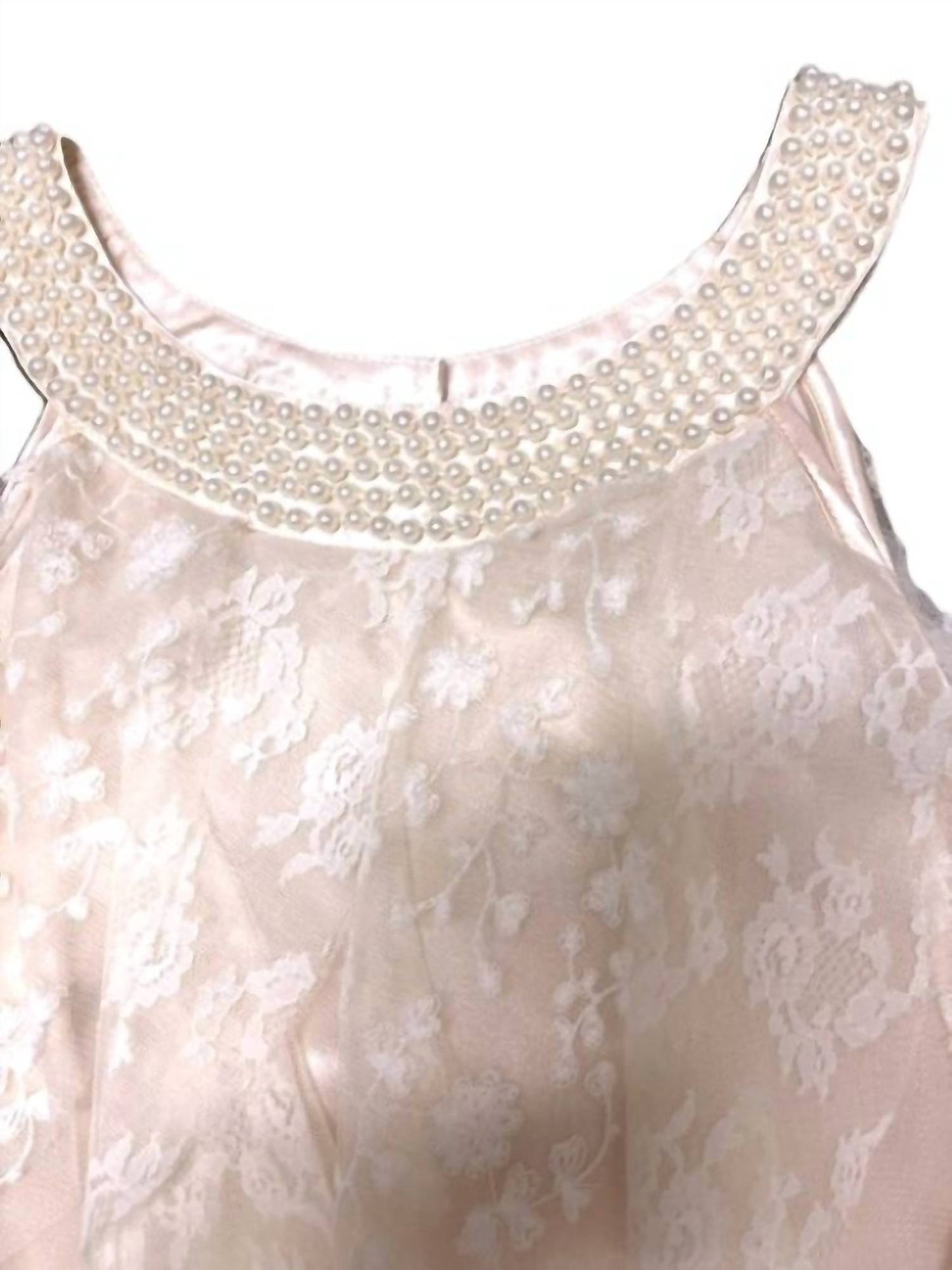 Girls Fancy Lace Wave Pearls Dress