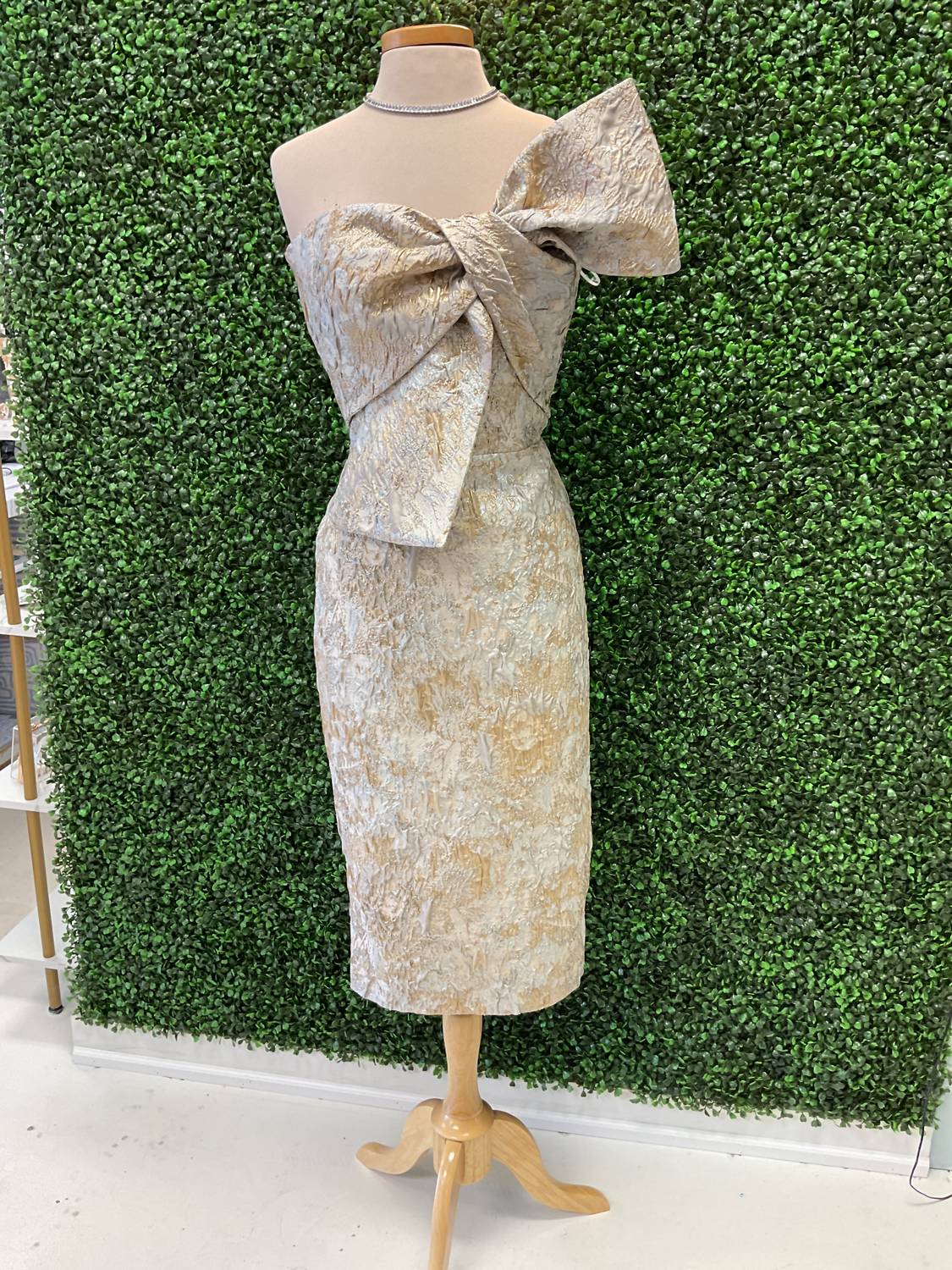 Jacquard Bow Cocktail Dressx
