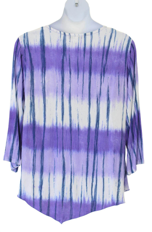 Modesce - Women's Tie Dye V-hem Top - PLUS - Rack Hunt -