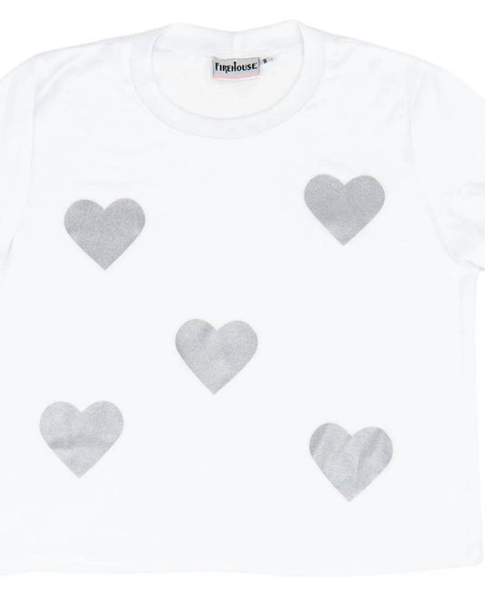 Girl's Silver Heart Toss Tee