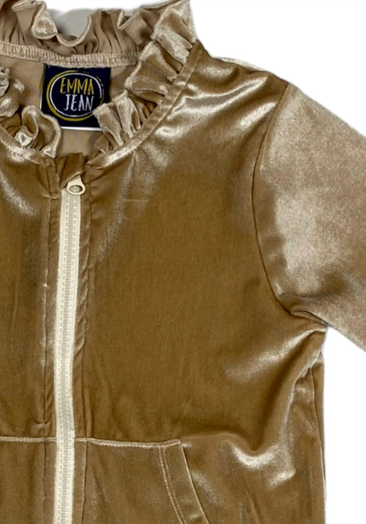 Toddler Girl's Velvet Tracksuit