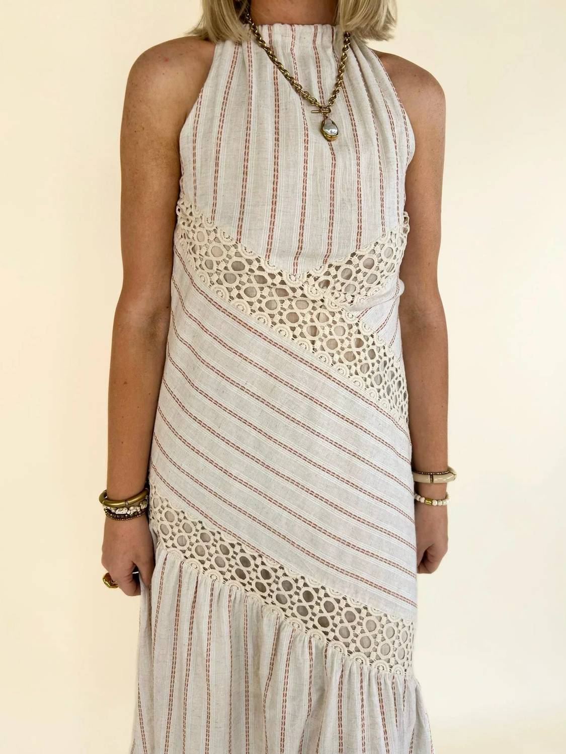 Bella Halter Cutout Tiered Dress
