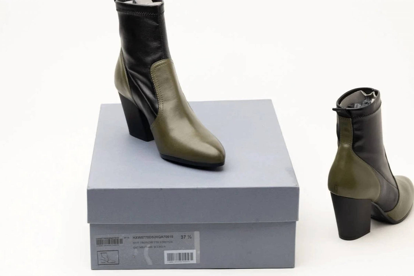 Women's Two-tone Block-heel Boots