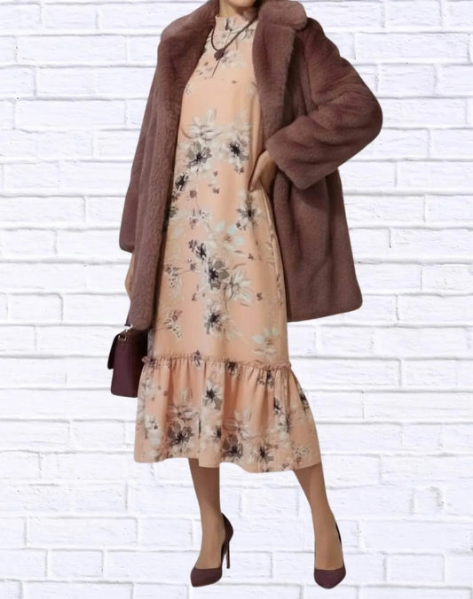 Diva USA - Floral Ruffle Hem Midi Dress - Rack Hunt