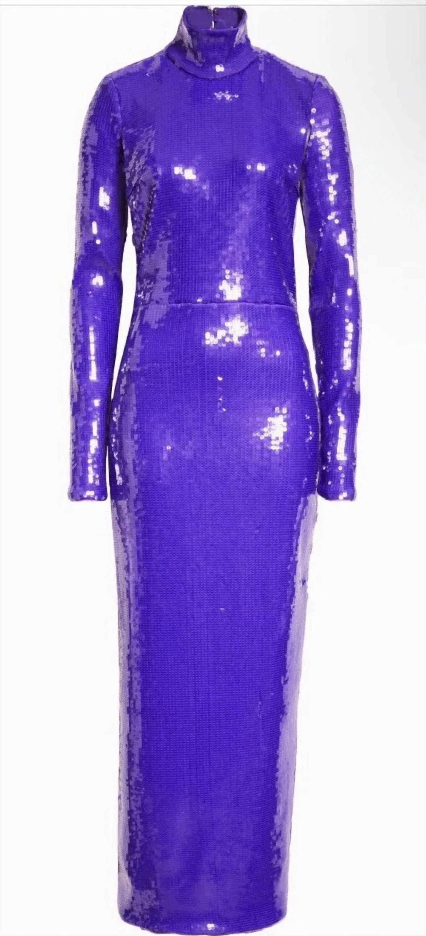 LaQuan Smith - Sequin Mock Neck Long Sleeve Cutout Column Gown - Rack Hunt