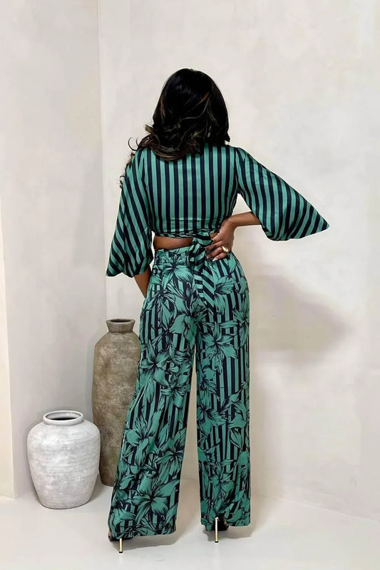 Balboa - Lovely One Satin Striped Pant Set - Rack Hunt